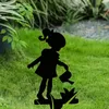 Figurine decorative Girl Silhouette Garden Sign with Stakes Insert Decoration per casa Patio Casetto Yard Lawn Art Decor Spring