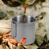 Wine Glasses Drinking Cup Outdoor Water Travel Espresso Mug Camping Stainless Steel With Folding Handle