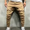 Men's Pants Men Sweatpants Anti Pilling Solid Color Sports Casual Trousers Ribbed Ankle Shrink Resistant Fitness Clothing