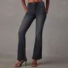 Frauen Jeans hohe taillierte Show hohe dünne Stretch -Straight -Bein -Frauen gewaschen Vintage Streetwear -Hosen lässige Mikro -Flare -Hosen