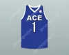 Custom Nay Mens Youth/Kids DDG 1 Ace Family Charity Blue Basketball Jersey Top Top S-6XL Cucite S-6XL