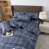 Beddengoed sets moderne geruite dekbedovertrek Twin maat 3pcs omkeerbare geometrische set kroon baard print dekbed voor paar kamer decor