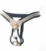 SM Female Stainless Steel Chastity Belt Locking Slave with Hole Metal Chastity Device BDSM Sex Toy (Color : Black, Size : 90-100cm)