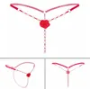 Low price woman open crotch design beading lady comfortable rose women G-string triangle short pants lady underwear Thong Panties Sexy Briefs lady underpants