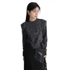 T-shirts pour femmes Zhongchuang Rizhen 2024 Début de printemps à cravate irrégulière Dye T-shirt à manches longues épissées à manches longues