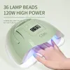 120W UVLED Nail Lamp Nail Dryer Nail Potherapy Machine Dual Light Source UV Nail Lamp For Women And Girls Nail Art DIY Use 240510