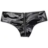 Zipper Open Crotch Fetish Leather Shorts For Sex Erotic Porn Below Crotchless Underwear Glossy Wetlook Latex Mini Hot Pants Sexi Catsuit Costumes