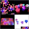 Favor de festas LIGHT UP RINGS LED GLOW FAVORES PLANEIROS CRIANÇAS PRIMENTOS BOBELOS TOYS RECOMENTES DE ALGUMA DE ALGUMA DE ALGUMA Páscoa Treasure Supp KM S Dr Dhjua