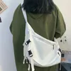 Umhängetaschen Einkaufstasche Harajuku dunkle Lüfter Werkzeug Leinwand weibliche koreanische Wildfarbe Pure Color Student Ins Japaner One-Shoulder Messenger