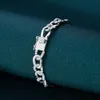 Real S925 Silver Hip Hop Bracelet Femmes Cubaine Chaîne Femme 5A Zircon Design Original Bijoux Luxury Girl Girl 240423