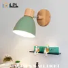 Wandlamp E27 Moderne SCONCE HOUTEN NORDIAN VOOR SLAAPKAMER Woonkamer Huisverlichting Decoreer Macaroon 6 Color Steering Head