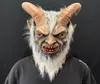 Party Masks 2021 Lucifer Cosplay Latex Halloween Costume effrayant Demon Devil Movie horrible Horn Mask Adults props2928330