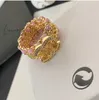 Anneau de créateur Luxury Brand Lettres Anneaux Gold plaqué en cuivre Copper Open Bands Anneau Crystal Ring pour femmes