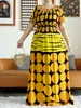 Etnische kleding 2023 Nieuwste Afrikaanse dame zomer korte sleve jurk pitch color collect taille bloemen boubou maxi islam vrouwen kleedt abaya kleding t240510