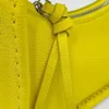 12A Luxus fluoreszierende gelbe Mini-Unterarmtasche reine handgefertigte exklusive kundenspezifische Kalbskalfkelchen handgenähte Pendlertasche Frauen Crossbody Tasche Einfacher Freizeitbag