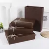 Presentförpackning Brown Box Empty High End Business Gifts stora rektangulära förpackningslådor för halsdukar Free Card Grass