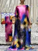 Robes de taille plus abayas pour femmes 2024 Silk imprimé Soft Loose Femme Robe Muslim Summer Fashion Clothing African Islam femme avec turban