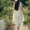 カジュアルドレス夏のファッション花柄の印刷スリップドレス女性