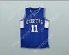 CUSTOM NAY Mens Youth/Kids ISAIAH THOMAS 11 CURTIS SENIOR HIGH SCHOOL VIKINGS BLUE BASKETBALL JERSEY TOP Stitched S-6XL