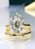 14K Gold Solitaire 10mm Moissanite Diamond Ring Set Origineel 925 Sterling Silver Wedding Band Rings For Women Promise Jewelry928561183586