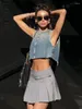 Skirts 2024 Y2K Pleated Skirt Grey Women's With Belt Slim Mini Shorts Women Clothing Official Store