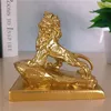 Декоративные фигурки золотые китайские львы Статуи Скульптуры животные драконы украшения смола