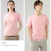 Men d'été Collier rond T-shirt de base hi qualité pima coton tees coton coton pure pure manche courte pliants mode claire