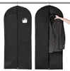 Svart klädtäcke hängande påse Klädförvaring Dammtät plagg Bag kostym Cover Erkek Mont Kaban Suit Dust Jacket Cover T25220568