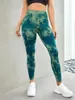 Tie Dye Yoga Pants Sports Legs Womens sömlös hög midja push ups Womens tight fitness träning ben Gymkläder 240428