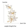 Broches Bouquet de fleurs de cristal perle de luxe pour femmes épingles botaniques unisexes