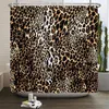 Rideaux de douche colorés sexy leopard rideau à imprimé imperméable en polyester de salle de bain boho décor de salle de bain avec crochets