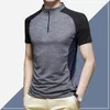 Polos masculinos Treinamento de verão Polo Camiseta Meia Sleeved China Pescoço Negócio Premium Slim Ice Macho