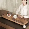 ティートレイチャイニーズトレイ家庭用木製日本のシンプルなモダンな長方形のテーブル全体のピースセレモニー排水タイプ