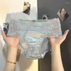 Женские трусики атласные кружевные сексуальные девочки высокие шорты дышащие вышиваемая вышивка женские брюки Хлопок
