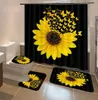 Butterfly Print Shower Curtain Waterproof Bathroom Curtain Toilet Cover Mat Non-Slip Rug Set Bathtub Decor5734053