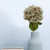 Dekorative Blumen 1PC graue Hortensien Künstliche Bouquet -Dekoration Brauthochzeit Blume Real Latex Home
