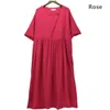 Partykleider 2024 Frühling Casual Vintage Kleid Frauen Hochwertige Sommer Baumwolle Leinen Plus Größe Marke Loose Maxi 5xl 6xl