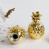 Dekorative Figuren Nordischer Stil Gold Ananas Wohnzimmer Wohnzimmer Weinschrank Fenster Display Handwerk luxuriöser Tischdekoration Requisiten