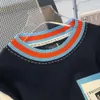 DESIGNER SHIRTS the splicing color large size ice silk short sleeved Men's Clothing summer knitted T-shirt top trend perfume
