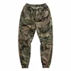 Pantalons masculins Camouflage imprimez la taille élastique Cargo décontracté pour un pantalon de jogger résistant à l'usure d'été