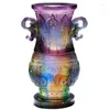 Wazony najwyższej klasy Glass Crystal wazon luksusowe starożytne dziedzictwo kulturowe czyste rękodzieło ozdoby do salonu dekoracja uchwytu na kwiaty