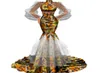 BINTAREALWAX NOUVEAU DESIGNE FEMMES ÉLÉGANT BODUSCON CONCIAL HIGE Qualitytutu Tulle Gauze Patchwork African Tissu African Wedding Party Jupe Robes WY4823122