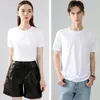 Men d'été Collier rond T-shirt de base hi qualité pima coton tees coton coton pure pure manche courte pliants mode claire