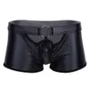 Mens Soft Short For Sex Latex Sheath Underwear Sexy Bottom Male Patent Leather Fetish Boxer Hot Pants Sexi Catsuit Costumes