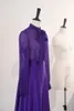 Robes décontractées 2024 Printemps / été en soie violette Big Arc à moitié ou à cou de cou