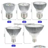 Grow Lights E27 LED-ljus 6W 10W 30W 50W 80W FL Spektrum LEDS 85-265V BBS för inomhus trädgårdsanläggningar blomma droppleveransbelysning DHEPI