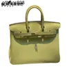 Handbag Women BrKnns Swift Leather Handswen 7A Bolsa artesanal de couro Swift 25cm amarelo 2022 verão