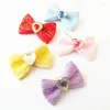 Dog Apparel 100 %/Mot Hair Bows Shape Heart Share Small Grooming с резиновыми лентами аксессуары для зооматериалов продукты