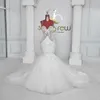 Luxury Crystal Mermaid Wedding Dress with Spaghetti Stems Sequin Summer Sweep Train Sexig Backless Bridal Dresses Custom Made Vestidos 179J