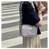 Candy Color Tofu Block Small Square Sac Aigment Sac plissé en toile Poule NICHE NICHE 2024 NOUVELLES FEMMES